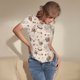 thumbnail image 3 of Fotbe Chicken With Floral Body de Mujer con Cuello Redondo y Mangas Cortas, Sin Mangas Ajustado, Suave, Cómodo y Básico-XX-Large, 3 of 7