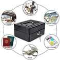 thumbnail image 3 of Mictong steel mini storage box, safe with key lock, cash box piggy bank, Black, 1 piece, 3 of 4