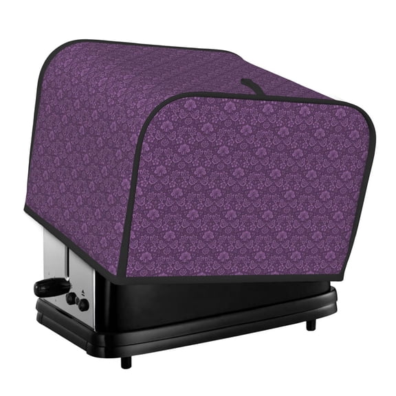 Xecao Retro Florals Purple Print 4 Slice Toaster Cover with Pockets, Small Appliance Cover, Dust and Fingerprint Protection, Machine Washable
