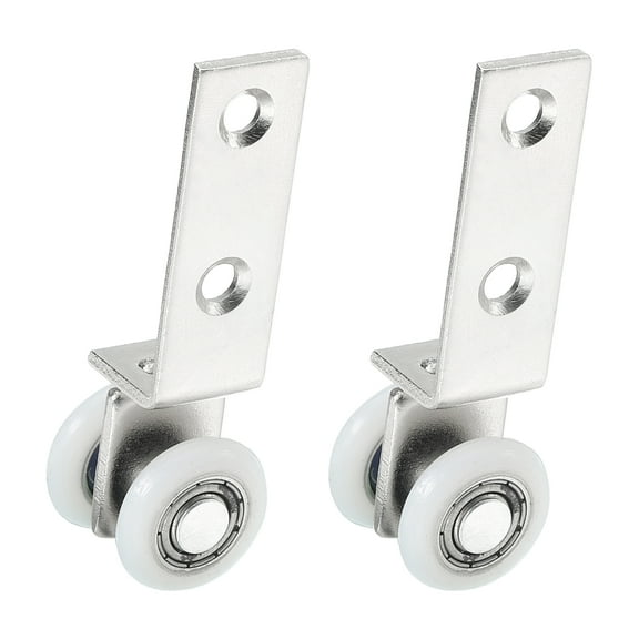 2Pcs Curtain Hanging Wheel, Window Track Rollers Smoothly Bearing Pulley, Silver