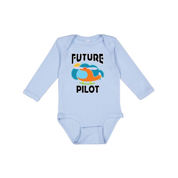 Inktastic Future Pilot Helicopter Boys or Girls Long Sleeve Baby Bodysuit