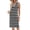 Gray, variant on Sleeveless Women's Striped Summer Dress Casual Polo V Neck Slit Loose Fit T Shirt Midi Dresses
