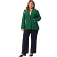 thumbnail image 3 of DARING DIVA Women's Plus Blazer Business Open Front Work Office Jacket 3X Dark Green, 3 of 6