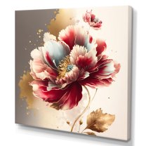 Designart Bold Red Floral Design II Canvas Wall Art
