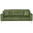thumbnail image 2 of Signature Design by Ashley Macleary Modern Velvet Glam Sofa with Brass Metal Legs, Green Sofa Green Sofa, 2 of 6
