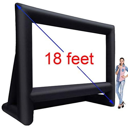 Photo 1 of 18' Inflatable Outdoor Projector Movie Screen - Package with Rope, Blower + Tent Stakes - Great for Outdoor Party Backyard Pool Fun (18 feet)