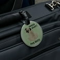 thumbnail image 5 of Guess What? Pug Butt Round Leather Luggage Card Suitcase Carry-On ID Tag, 5 of 7