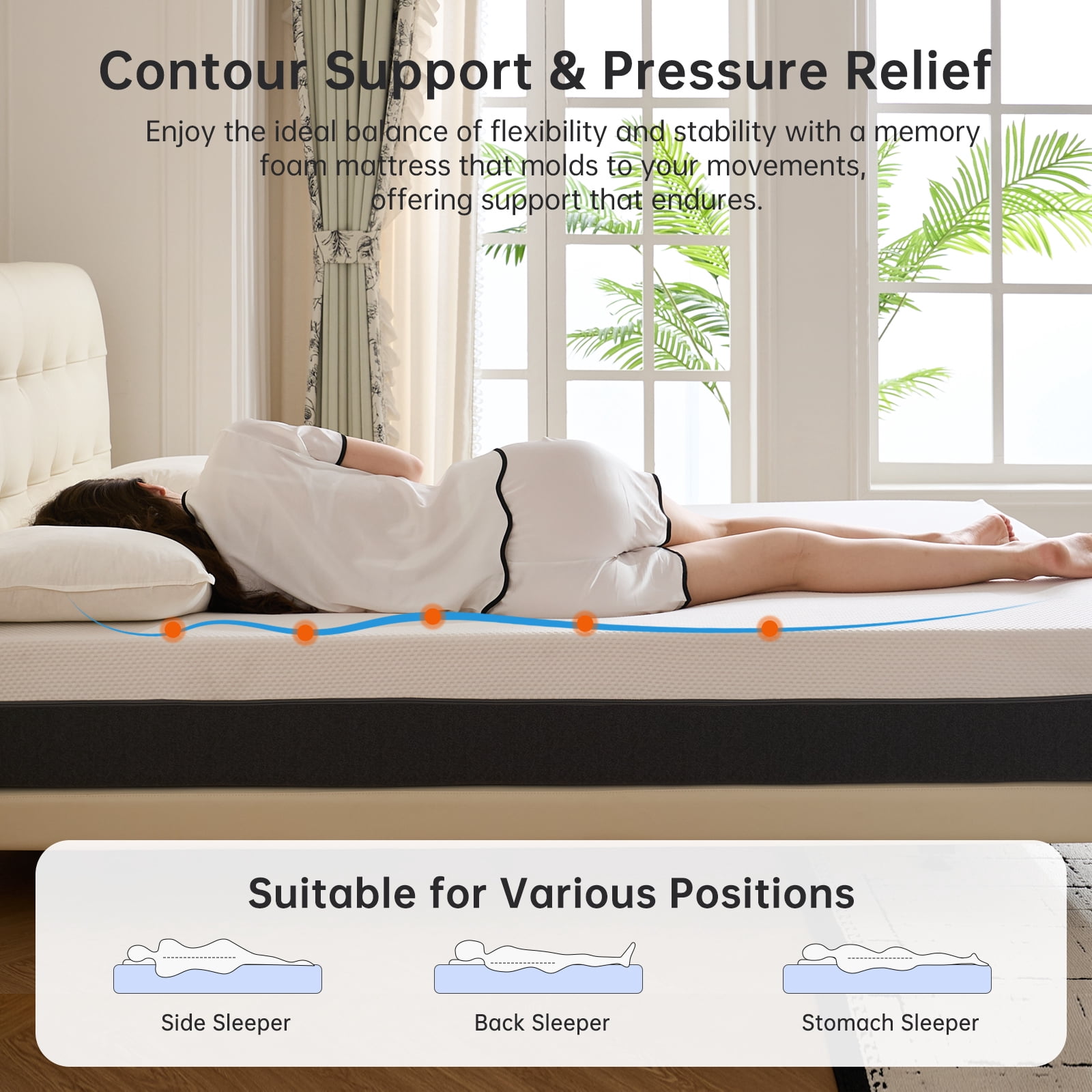 Babyqueen King Size Mattress, 12 Inch Cooling Gel Memory Foam Mattress in a Box, Medium Firm Support, Motion Isolation, Pressure Relief, CertiPUR-US Certified