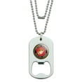 thumbnail image 1 of Marines USMC Emblem Black Yellow Red Officially Licensed Military Dog Tag Bottle Opener Pendant, 1 of 4