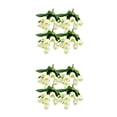 thumbnail image 1 of Inteprter 4X Flores artificiales Ramo de 9 cabezas Boda falsa Flor de tulipanes de imitación para arreglo de ceremonia en el hogar Blanco leche Leche blanca 2piezas, 1 of 6