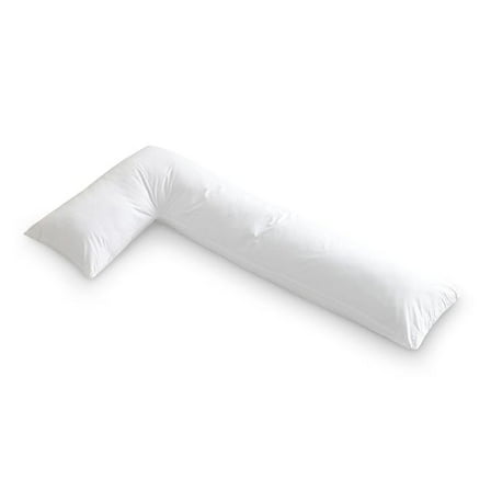 L Shaped Body Pillow - Down Full Body Pillow for Side , Pregnancy, Neck and Shoulder Support - Zippered Cover
