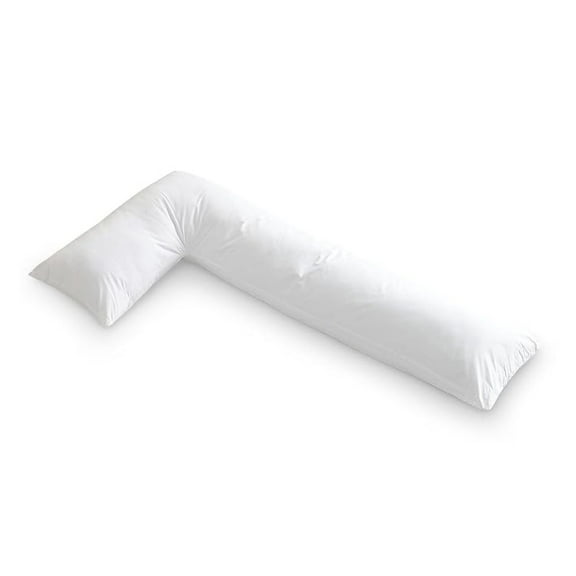 L Shaped Body Pillow - Down Full Body Pillow for Side , Pregnancy, Neck and Shoulder Support - Zippered Cover