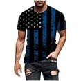thumbnail image 1 of Qiopertar Liquidation à Moins de 5$ T-Shirt à Manches Courtes Col Rond Imprimé Drapeau Numérique Populaire pour Hommes en Liquidation, 1 of 4