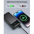 thumbnail image 3 of 10000mAh Power Bank 22.5W PD Fast Charge for iPhone 15/16/Plus/Pro/Pro Max/16e - Backup Battery Portable Charger Built-in Cable LED Display 1-Port USB 2-Port USB-C, 3 of 9