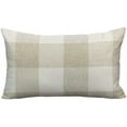 thumbnail image 2 of Juego de 2 fundas de cojín decorativas de 12.0 x 20.0 in, diseño de cuadros de búfalo, color beige, blanco, retro, cuadros, algodón, lino, lumbar, rectangulares, decoración del hogar para sofá, 2 of 2