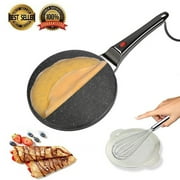 Electric Crepe Maker Pizza Pancake Machine Non-stick Griddle baking Pancake Pizza Spring Roll Machine Kitchen Pie Cooking Tools with free bowl and egg beater