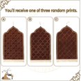 thumbnail image 2 of Muslim Prayer Rug Gold Rimmed Soft Thick Flannel Prayer Carpet Mat 25.5x45 Inch One of Three Random Patterns, Coffee, 2 of 7