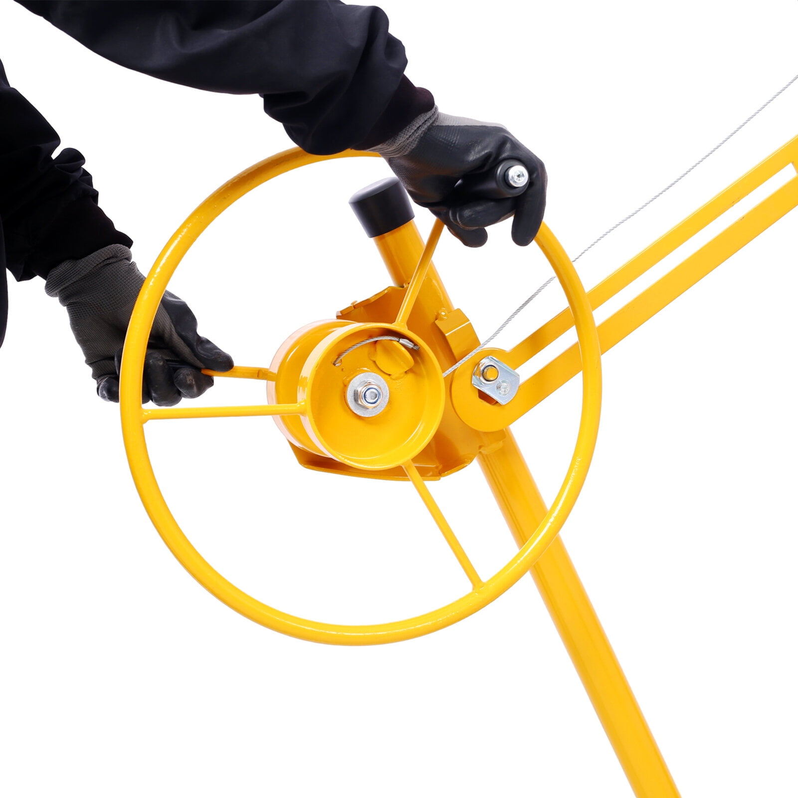 Drywall Lift Panel 11' Lift Drywall Panel Hoist Jack Lifter, BLACK+YELLOW,