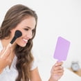 thumbnail image 3 of Unique Bargains 1pc Portable Square Handheld Mirror for Grooming Light Purple Large, 3 of 5