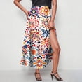 thumbnail image 6 of LEKWK Womens Floral Maxi Skirt High Waisted A Line Skirt Side Pocket Boho Skirt Rose Floral Print Long Flowy Casual Summer Beach Vacation, 6 of 6