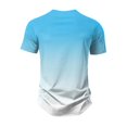 thumbnail image 5 of Men's Faded Print V-Neck Lightweight T-Shirt - Stylish Summer Tee with Artistic Gradient Design for Concerts, Outings and Everyday Versatility,Light Blue L, 5 of 5
