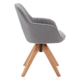 thumbnail image 7 of BELLEZE Mid Century Modern Swivel Accent Chair Linen Upholstered with Beech Wood Legs, Cute Desk Task Chair Armchair for Living Room Bedroom Home Office - Kameron(Grey), 7 of 7