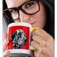 thumbnail image 2 of 3drose, Dalmatian Dog on Red Background, Pet, Puppy Animal, 15oz Two-tone Yellow Mug, 2 of 6