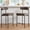 Gray, variant on Brown Modern Bar Stools Set of 2, 24 Inch Faux Leather Counter Stools with Curved Backrest, Counter Height Bar Stool for Kitchen Island