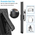 thumbnail image 6 of For Moto G Power 5G 2024 Case, Motorola Moto G Power 5G 2024 Phone Case with Belt Clip Holster and Kickstand, eBizWare Heavy Duty Shockproof Rugged Full Body Protective Cover - Black, 6 of 11