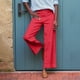 thumbnail image 4 of Pantalones capri de lino de cintura alta y pierna ancha para mujer - Pantalones casuales de negocios con bolsillos - Lisos/estampados, S-2XL, 4 of 8
