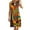 Brown, variant on Teissuly Women Plus Size CasualPrinted Round-Neck Short Sleeve Loose Knee-Length Dres