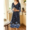thumbnail image 3 of Avidlove Women Long Nightgowns 3/4 Sleeves Sleepshirt Comfy Full Lenth Sleepwear, 3 of 5