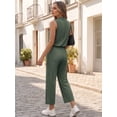 thumbnail image 5 of MOYIKO 2 Piece Sets for Women Casual Summer Outfits Sleeveless Tops and Wide Leg Pants with Pockets Travel Vacation Lounge Sets, 5 of 7