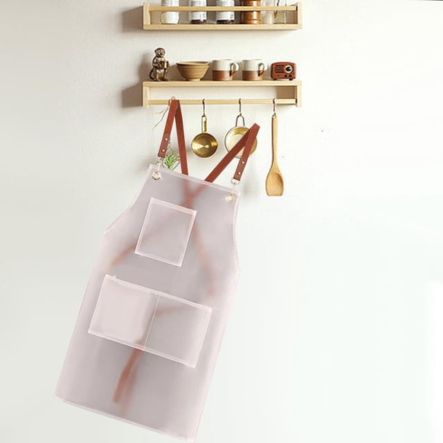 Delantal de cocina Macarena Delantal de trabajo impermeable con Bolsillos múltiples blancos