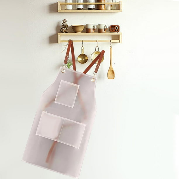 Delantal de cocina Macarena Delantal de trabajo impermeable con Bolsillos múltiples blancos