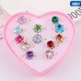 thumbnail image 1 of POINTERTECK 36 pcs Little Girl Adjustable Rhinestone Gem Rings in Box Rings set with Heart Shaped Box  Gift for Girls, 1 of 7