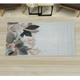 thumbnail image 1 of Flower Decorative Rug, Retro Floral Background Hibiscus Silhouettes Dramatic Romantic Nature Art, Quality Carpet for Bedroom Dorm and Living Room, 6 Sizes, Slate Blue, by Ambesonne, 1 of 1