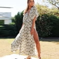 thumbnail image 4 of Vestido largo sexy con escote en V profundo de TEELYNN para mujer, vestidos 2023 con estampado floral vintage, vestidos bohemios con abertura lateral, vestidos casuales de playa de verano, 4 of 5