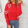 thumbnail image 6 of Kaliqueen Womens Sweater Crew Neck Heart Embroidery Knit Pullover Tops Casual Long Sleeve Loose Fit Trendy Outfits, 6 of 9