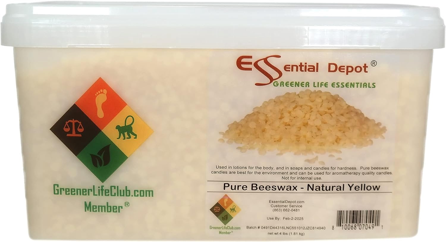 Beeswax - Yellow Pastilles - 4lbs - Greener Life Club Box