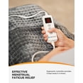 thumbnail image 3 of CooCoCo 33"x18" Large Electric Heating Pad for Back Neck Shoulders Muscle Pain, Cramps Relief with Auto Shut off, 3 Timer, 6 Temp Controller, 3 of 8