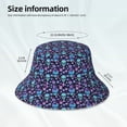 thumbnail image 3 of Yiaed Funny Skull Flower Print Reflective Stripe Bucket Hat Unisex Funny Outdoor Fisherman Cap Beach Sun Hat, 3 of 5