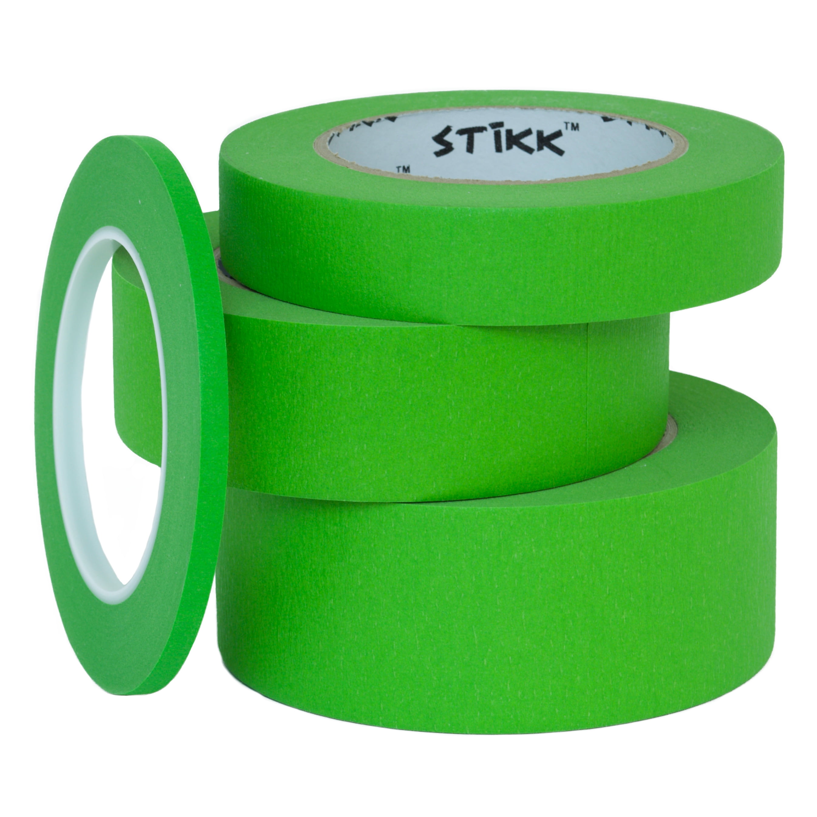 Stikk Painters Tape - 3pk Forest Dark Green Painter Tape - 1 inch x 60 Yards - Paint Tape for Painting, Edges, Trim, Ceilings - Masking Tape for DIY