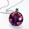 thumbnail image 2 of Grape Elegant Glass Circular Pendant Necklace - Stylish Jewelry for Women, 2 of 5