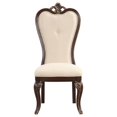 thumbnail image 2 of Mike 20 Inch Set of 2 Dining Chairs - Crown Top - Beige Fabric Brown Wood, 2 of 5