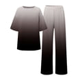 thumbnail image 4 of Ensembles de Pyjama pour Femmes Adapté Été Col Rond Manches Courtes Imprimé Floral Haut Chemise avec Pantalon Grande Taille 2 Ensembles S, 4 of 5