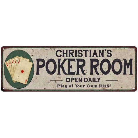Christian's Poker Room Gift 6x18 Metal Sign Game Decor 206180048079