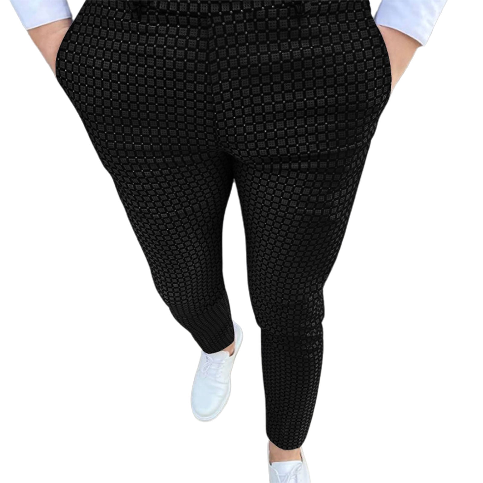 HES Men Pants Plaid Spot Casual Slim Long Breathable Straight Trousers for  Wedding - Walmart.com