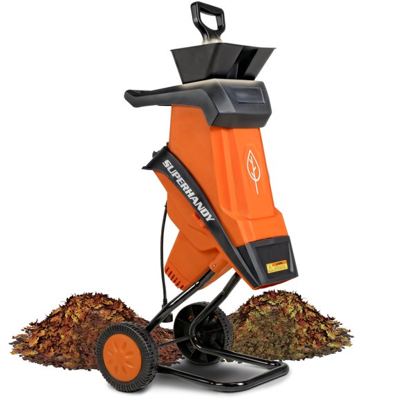 SuperHandy Déchiqueteuse de Bois Électrique 1,5 Pouces (39 mm) Capacité Maximale en Bois Réduction 17:1 15 A 1800 W 120 V C.a. Lames à Double Bord pour Prévention des Incendies et Pare-Incendies
