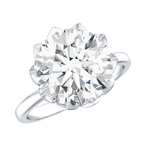 Rosec Jewels Lab Created Diamond Engagement Ring 5 Carat - IGI Certified (E-VS1 Quality) - Big Diamond Ring for Women, 925 Sterling Silver, US 4.00